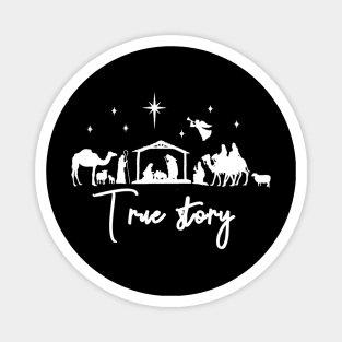 True Story Nativity Christmas Baby Jesus Manger Catholic Magnet